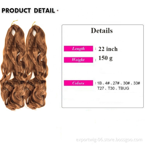 `Wholesale Wavy Braiding Hair Curly Twist Synthetic Braiding Hair Extensions For Women Wavy Braiding Hair